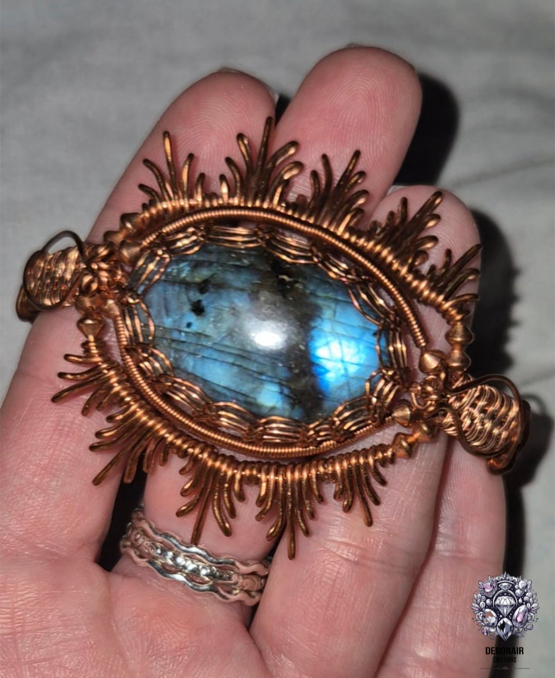 Labradorite Bare Copper Wirework Bracelet Labradorite Bare Copper Wirework Bracelet