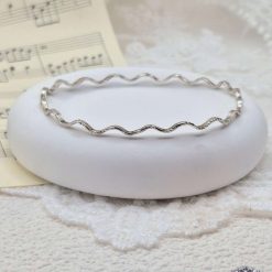 Sparkly Wavy Sterling Silver Bangle