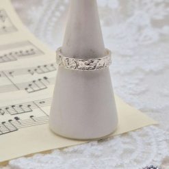 Size P And A Half Fine Silver Textured Ring