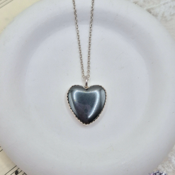 Pendant Only - Hematite Heart Sterling Silver Pendant