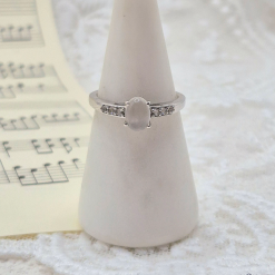 Size N 1/2 - Rare - Branca White Onyx And White Topaz Sterling Silver Ring