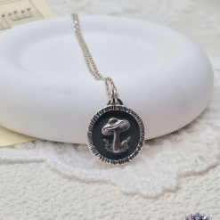 Pendant Only - Mushroom Sterling Silver Pendant 4