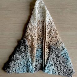 Shawl/Wrap - Crochet - 'White/Grey Fan' - Cotton 2 Shawl/Wrap - Crochet - 'White/Grey Fan' - Cotton 2