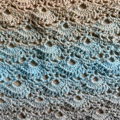 Shawl/Wrap - Crochet - 'White/Grey Fan' - Cotton 6 Shawl/Wrap - Crochet - 'White/Grey Fan' - Cotton 6