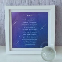 Original 'Wonder' Themed Poem - White Frame