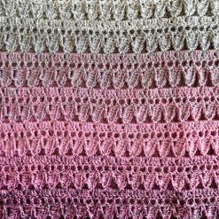 Shawl/Wrap - Crochet - 'Pink/Grey Cascade' - Cotton 2 Shawl/Wrap - Crochet - 'Pink/Grey Cascade' - Cotton 2