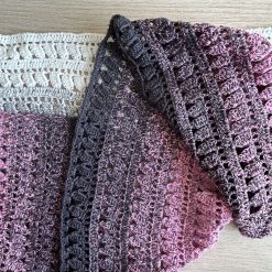 Shawl/Wrap - Crochet - 'Pink/Grey Cascade' - Cotton 5 Shawl/Wrap - Crochet - 'Pink/Grey Cascade' - Cotton 5