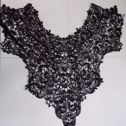 A top-quality guipure Lace Necktrim in black colour. Embroidered Collar