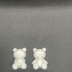 Handmade set of two resin mini white bears