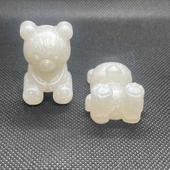 Handmade set of two resin mini white bears 1