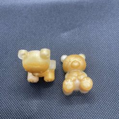 Handmade set of two mini orange/gold mini resin bears 1 Handmade set of two mini orange/gold mini resin bears 1