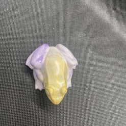 Handmade plaster purple and gold toad 1