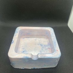 Handmade plaster purple and pink trinket dish
