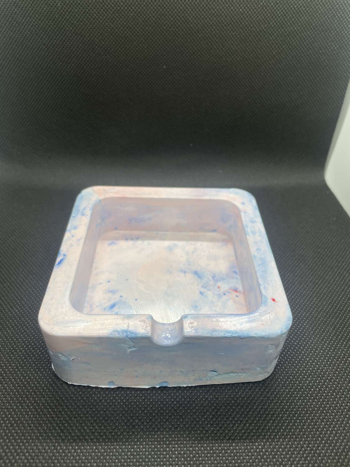 Handmade plaster purple and pink trinket dish Handmade plaster purple and pink trinket dish