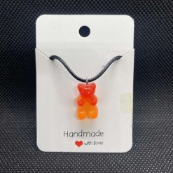 Handmade gummy bear red and orange necklace