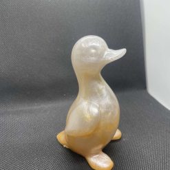 Handmade gold and white resin duck