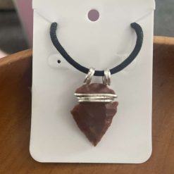 Handmade wire wrapped red stone pendant necklace