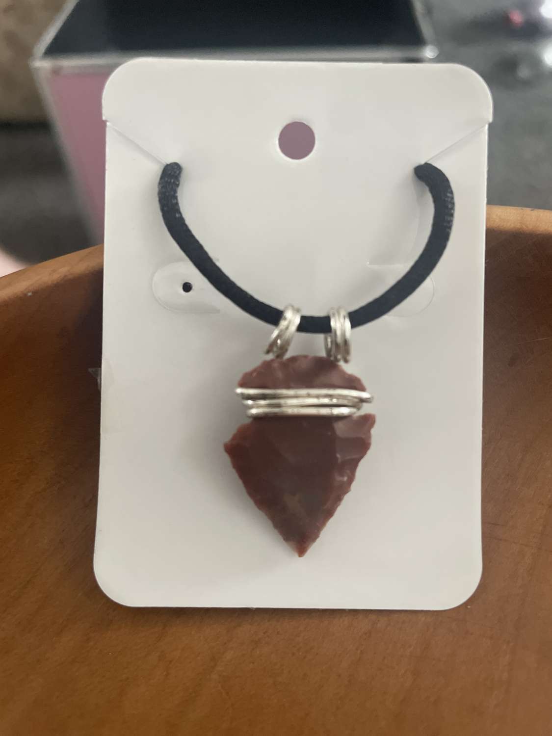 Handmade wire wrapped red stone pendant necklace Handmade wire wrapped red stone pendant necklace