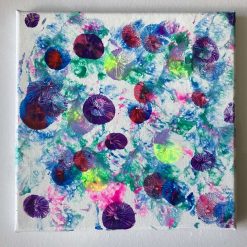 Real abstract art painting on canvas 20cm x 20cm unique