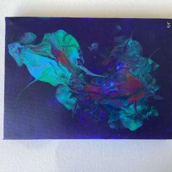 Real abstract art painting on canvas 18cm x 13cm unique