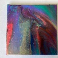 Real abstract art painting on canvas 20cm x 20cm unique