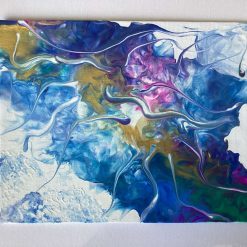 Real abstract art painting on board 25cm x 20cm unique