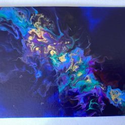 Real abstract art painting on board 25cm x 20cm unique