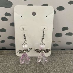 Handmade lilac angel earrings