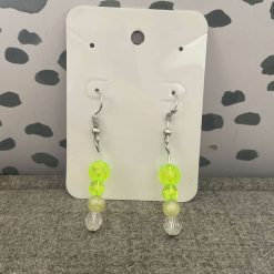 Handmade green beaded earrings