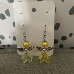 Handmade yellow angel earrings