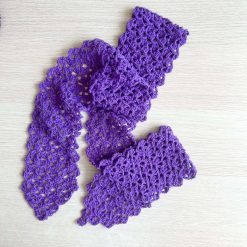 Scarf - Royal Purple - Cotton - Lacy Crochet 1