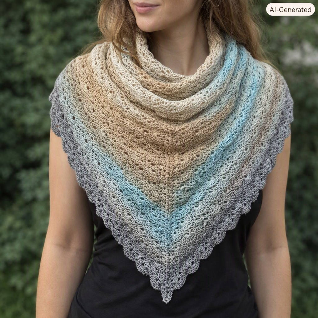 Shawl/Wrap - Crochet - 'White/Grey Fan' - Cotton Shawl/Wrap - Crochet - 'White/Grey Fan' - Cotton