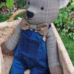 Memory Bear - Traditional Memory Bear - Traditional Large Keepsake Bear Handmade Using the Clothing of a Loved One - Birthday Anniversary Memorial Gift