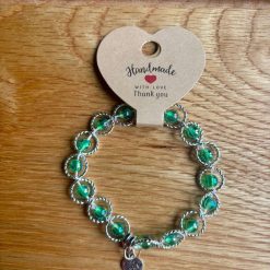 Handmade Matching Necklace, Bracelet & Earrings Set with Silver-Tone Accents