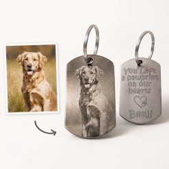Pet Memorial keyring - custom engraved cat dog rabbit stainless steel Keepsake