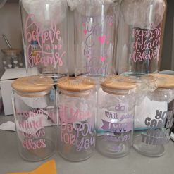 Inspirational glass tumbler