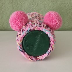Hand Knitted Dog Snood with cute Pom Poms neck size 10" to 14"