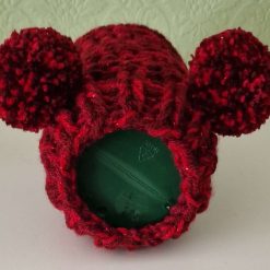 Hand Knitted Sparkly Chunky Dog Snood with cute Pom Poms neck size 10" to 12"