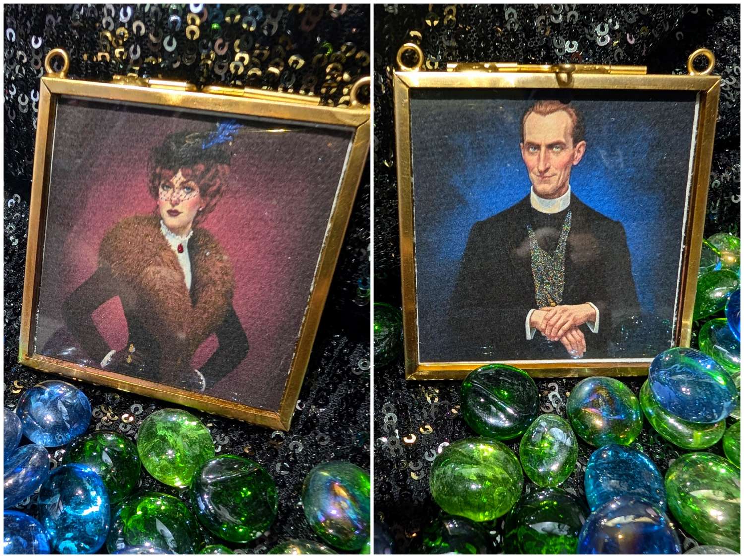 Pouncer and Charles The Box of Delights Inspired hanging decorations Pouncer and Charles The Box of Delights Inspired hanging decorations
