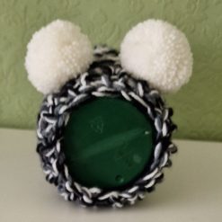 Dog Snood with cute White Pom Poms neck size 8" to 10"