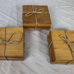 Handmade Rustic Wooden Coasters – Set of 4