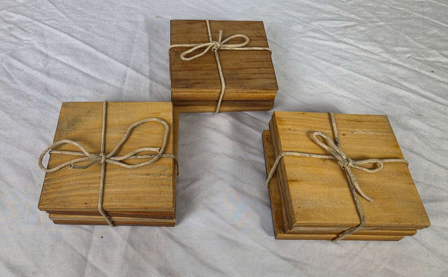 Handmade Rustic Wooden Coasters – Set of 4 Handmade Rustic Wooden Coasters – Set of 4