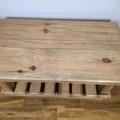 Reclaimed Wood Coffee Table – Rustic Farmhouse Living Room Furniture with Shelf 3