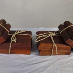 Handmade Rustic Hard WoodCoasters – Set of 2