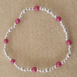 handmade elastic bracelets pink