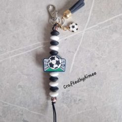 Football and goal keyring