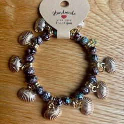 Handmade Matching Necklace, Bracelet & Earrings Set with Silver-Tone Accents