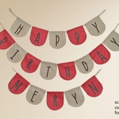 Personalised Handmade Fabric Bunting With Interchangable Flags & Ages | Reusable Eco-Friendly Party | Custom Name Garland