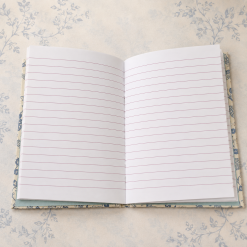 Handmade Blue Botanical Fabric Notebook – A6 Lined Journal 3 Handmade Blue Botanical Fabric Notebook – A6 Lined Journal 3