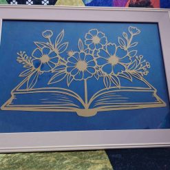 Book and Flowers Papercutting